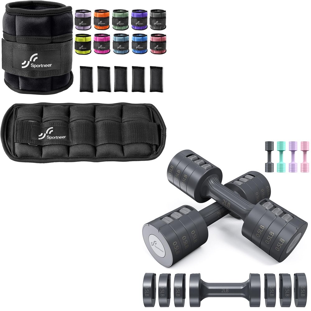 Ankle Weights with Adjustable Dumbbells Weights Set