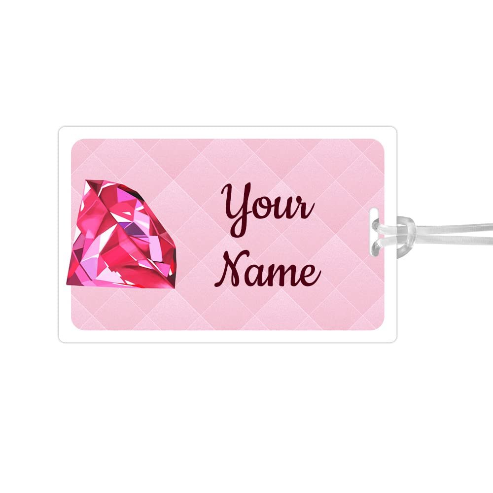 Kids Labels Durable Large Luggage & Bag Tag Crystal Gem Design