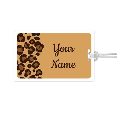 Kids Labels Durable Large Luggage & Bag Tag Leopard Print Design