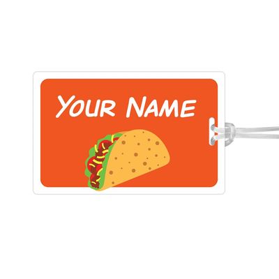 Kids Labels Durable Large Luggage & Bag Tag Taco Design