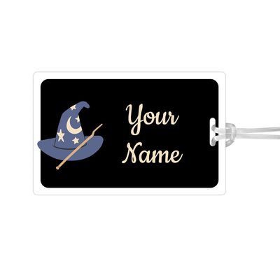Kids Labels Durable Large Luggage & Bag Tag Wizard hat Design