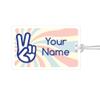 Kids Labels Durable Large Luggage & Bag Tag Peace Sign Design view 1