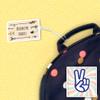 Kids Labels Durable Large Luggage & Bag Tag Peace Sign Design view 2