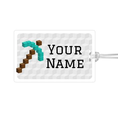 Kids Labels Durable Large Luggage & Bag Tag Pickaxe Design