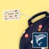 Kids Labels Durable Large Luggage & Bag Tag Shark Design view 2