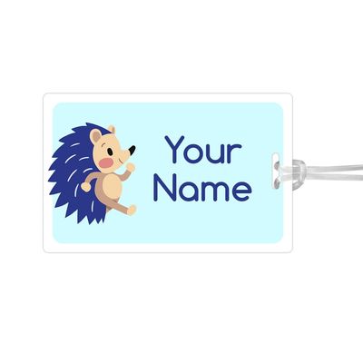 Kids Labels Durable Large Luggage & Bag Tag Hedgehog Design