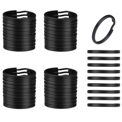 50pcs 30mm Key Ring Keychain Metal Black Round Split Key Chains Rings Connectors for Home Car Dog Tag Office Ornaments Keys Attachment