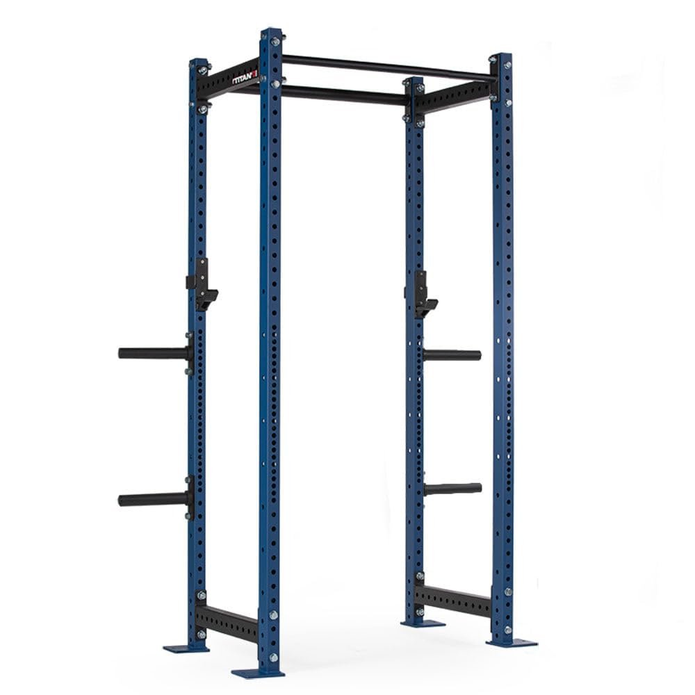 Titan Fitness T-3 Series Blue Tall Power Rack, 24in Depth, Weight Plate Holders, 1,100 LB Capacity Cage for Weightlifting and Strength Training