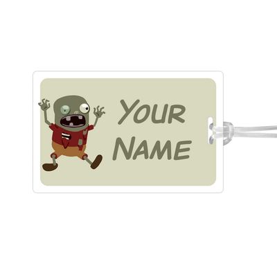 Kids Labels Durable Large Luggage & Bag Tag Zombie Design