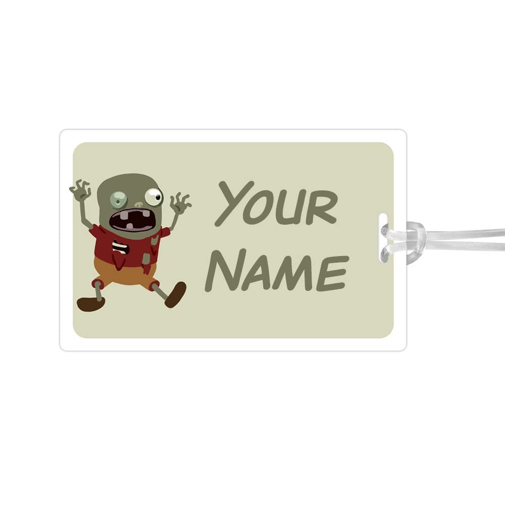 Kids Labels Durable Large Luggage & Bag Tag Zombie Design