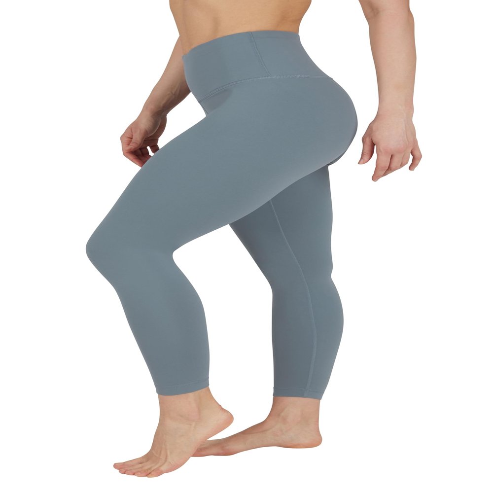 90 Degree By Reflex High Waist Legging 7/8 Tummy Control Yoga Workout Pants - Lead - Large