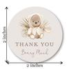 2"" Round Boho Bear Baby Shower Thank You Favor Stickers - Set of 40 (Neutral) view 2