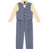 IZOD Boys 4-Piece Vest with Collared Dress Shirt, Tie, and Business Suit Pants Set, Navy Pinstripe, 2T US view 1