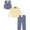 IZOD Boys 4-Piece Vest with Collared Dress Shirt, Tie, and Business Suit Pants Set, Navy Pinstripe, 2T US view 2