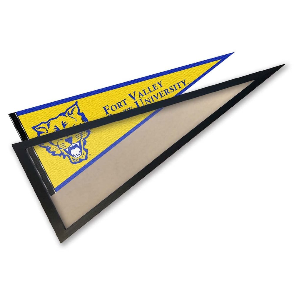 College Flags & Banners Co. FVSU Wildcats and Wood Pennant Frame
