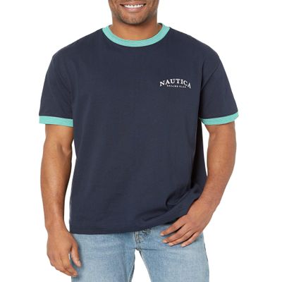 Nautica Mens Printed T-Shirt, Navy, Small US