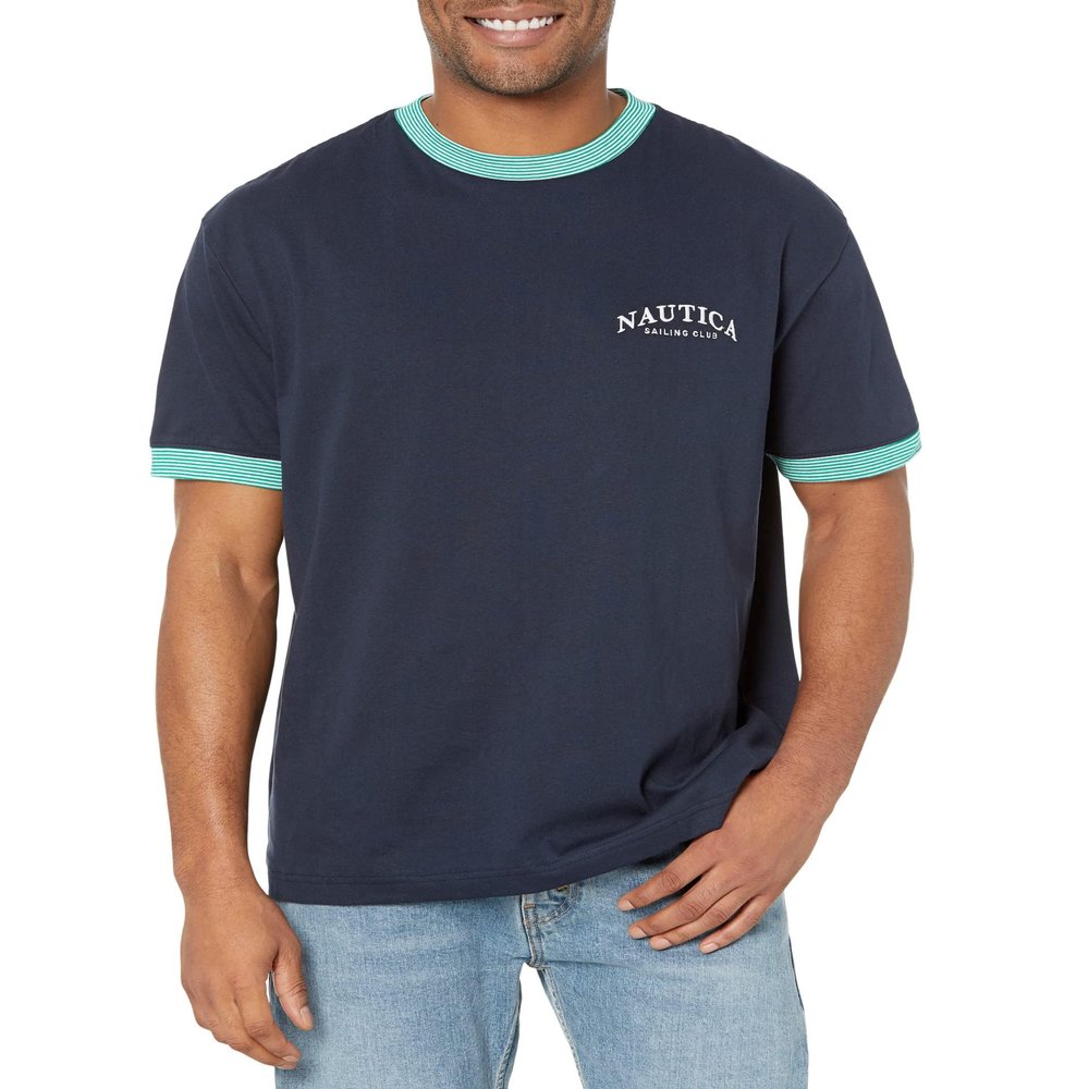 Nautica Mens Printed T-Shirt, Navy, Small US
