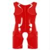 Kaerm Men Metallic Patent Leather Jockstraps Leotard Bodysuit Zipper Wrestling Singlet Catsuit Red 4X-Large view 2