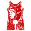 Kaerm Men Metallic Patent Leather Jockstraps Leotard Bodysuit Zipper Wrestling Singlet Catsuit Red 4X-Large view 3