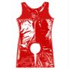 Kaerm Men Metallic Patent Leather Jockstraps Leotard Bodysuit Zipper Wrestling Singlet Catsuit Red 4X-Large view 4