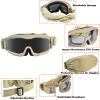 Hdlsina Tactical Safety Goggles Airsoft Goggles Anti Fog Military Glasses Tactical Shooting Goggle Protective Eye (KHAKI DK) view 3