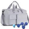 FIORETTO Women's Gym Duffle Bag with Shoes Compartment, 37L Capacity, Ideal for Travel, Gym, Sports, Duffel, Weekender, Grey view 1