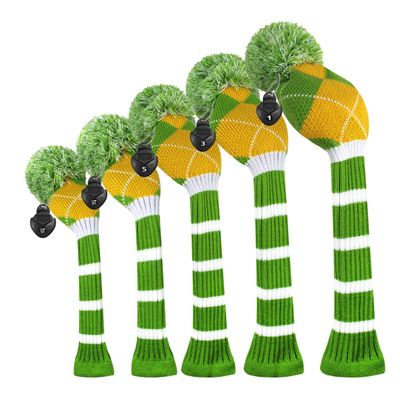 Scott Edward Knit Golf Club Cover for Woods and Driver Set of 5 Head Covers Protect Driver Wood(460cc) 1 Fairway Wood2 and Hybrid/UT2 with Rotating Club Number Tags