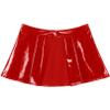 easyforever Women's Shiny Flared Pleated Mini Skater Skirt Leather Open Front Wetlook PVC Skirts Red X-Large view 3