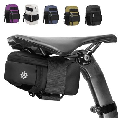 Lumiere & Co. Medium Bike Saddle Bag  0.2L/0.5L Sleek Minimalist Design, Secure Hook & Loop Strap (Black, Medium)