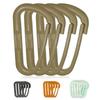 Breakwater Supply Hingeless Carabiner Hooks 4 Pack, Small 2-inch Gear Attachment Clips for Backpack, Keys, Keychain, Water Bottle, MOLLE, Ultralight, Tactical, D-Ring, Non-Corrosive, D-Shape (Tan) view 1