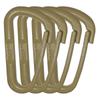 Breakwater Supply Hingeless Carabiner Hooks 4 Pack, Small 2-inch Gear Attachment Clips for Backpack, Keys, Keychain, Water Bottle, MOLLE, Ultralight, Tactical, D-Ring, Non-Corrosive, D-Shape (Tan) view 2