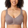 DELIMIRA Women's Front Closure Posture Wireless Back Support Full Coverage Bra Cloud Gray 36G view 2