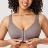 DELIMIRA Women's Front Closure Posture Wireless Back Support Full Coverage Bra Cloud Gray 36G view 3