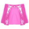 easyforever Women's Shiny Flared Pleated Mini Skater Skirt Leather Open Front Wetlook PVC Skirts Hot Pink 4X-Large view 1
