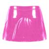 easyforever Women's Shiny Flared Pleated Mini Skater Skirt Leather Open Front Wetlook PVC Skirts Hot Pink 4X-Large view 2