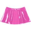 easyforever Women's Shiny Flared Pleated Mini Skater Skirt Leather Open Front Wetlook PVC Skirts Hot Pink 4X-Large view 3