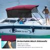 KAKIT Bimini Tops with Mesh Sidewalls Support Poles for Boats Marine Grade Canvas Top Includes 2 Straps Storage Boot 1 Inch Aluminum Frame(4 Bow 8'L x 54" H x 85"-90" W,Burgundy) view 3