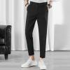 DGHM-JLMY Men Summer Micro-Elastic Suit Pant Slim Fit Dress Tapered Zipper Pocket Pant Stretch Hiking Lightweight Golf Pant (Black,28) view 3