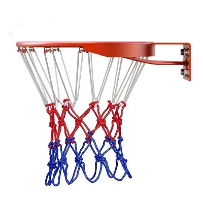 WILLWA All-Weather Basketball Net Red+White+Blue Tri-Color Basketball Hoop Net Powered Basketball Hoop Basket Rim Net