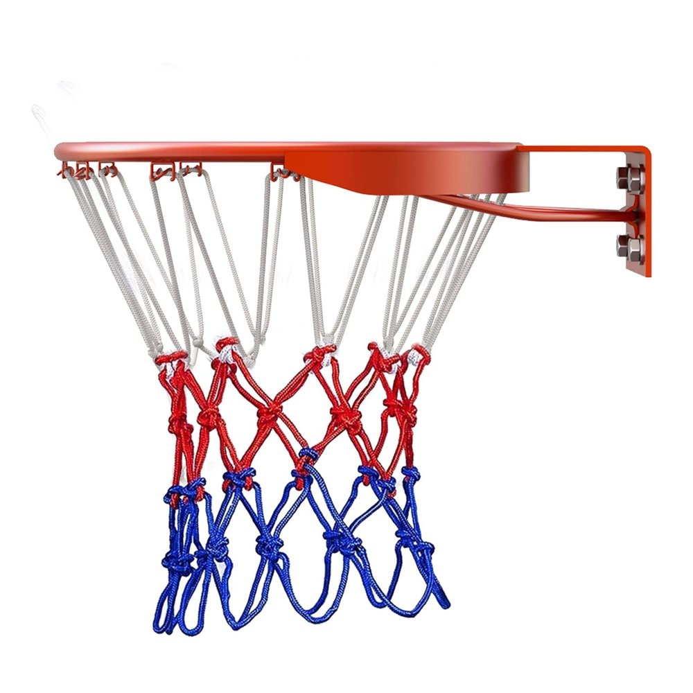 WILLWA All-Weather Basketball Net Red+White+Blue Tri-Color Basketball Hoop Net Powered Basketball Hoop Basket Rim Net