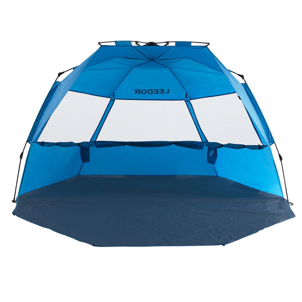 Leedor Beach Tent Sun Shelter Instant Beach Umbrella Easy with UPF 50+ UV Portable Windproof Pop Up Shade for 3 to 4 Person for Family Patent Pending