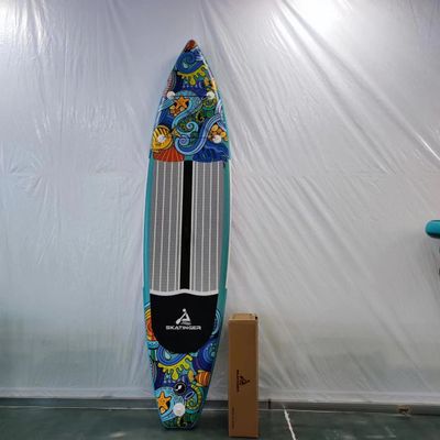 SKATINGER Inflatable Stand Up Paddle Board, 11'x33''x6'' W/SUP Accessory Kit, Backpack, US Central Fin, Double Action Pump, 5L Dry Bag | Non-Slip Deck, Wide Stance