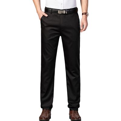 DGHM-JLMY Men's Lightweight Comfort Travel Tech Pants Comfort Straight Fit Pant Stretch Golf Casual Dress Pant with Pocket (Black,30)