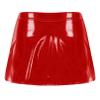 easyforever Women's Shiny Flared Pleated Mini Skater Skirt Leather Open Front Wetlook PVC Skirts Red 3X-Large view 2