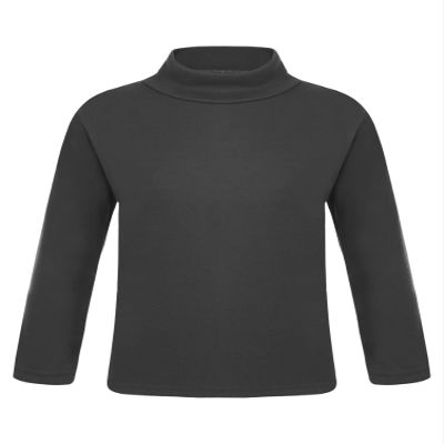 YONGHS Kids Girls Boys Basic Long Sleeve Turtleneck T-Shirts Fall Winter Warm Pullover Thermal Tops Black 9-10