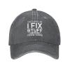 CAPRIZ That's Whats I Do I Fix Stuff and I Know Things Baseball Hat for Women 90s Washed Cotton Adjustable Strapback Hat Deep Heather view 2