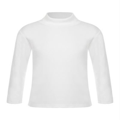 YONGHS Kids Girls Boys Basic Long Sleeve Turtleneck T-Shirts Fall Winter Warm Pullover Thermal Tops White 7-8