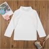 YONGHS Kids Girls Boys Basic Long Sleeve Turtleneck T-Shirts Fall Winter Warm Pullover Thermal Tops White 7-8 view 3