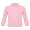YONGHS Kids Girls Boys Basic Long Sleeve Turtleneck T-Shirts Fall Winter Warm Pullover Thermal Tops Pink 11-12 view 1