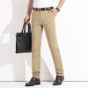 Men's Cotton Casual Straight Trousers Fit Signature Stretch Pant Iron Free Premium Flat Front Flex Waist Pant (Khaki,30) view 3